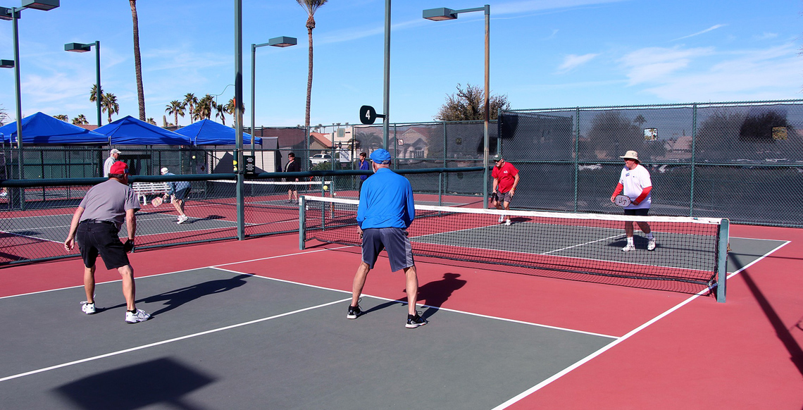 playing pickelball